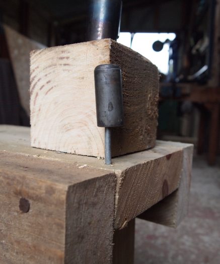 A Handy nail to hold the spare peening cap